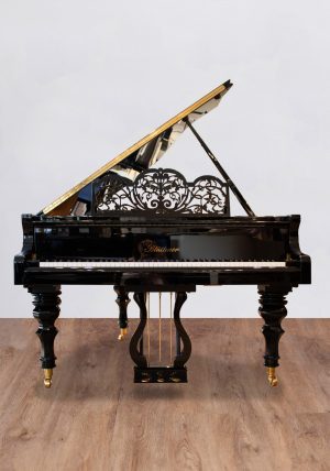 piano bluthner model 10 vu de face avec pupitre sculpté